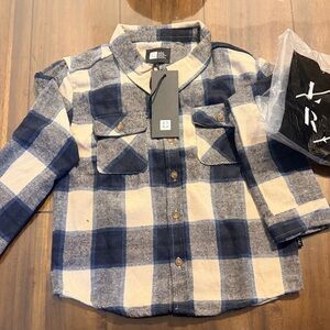 Lira Kids Blue and Cream Plaid Button Down Shirt